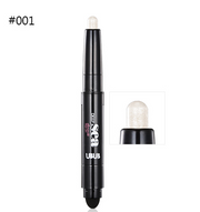 Single UBUB eye pencil in champagne shade with dual cushion tips exposed, shown at angle with inset detail view