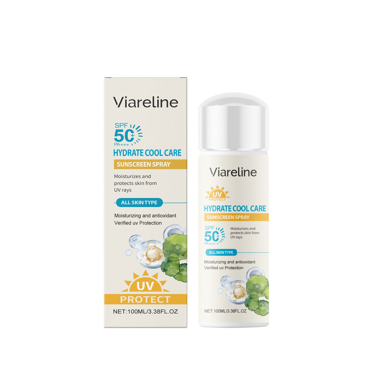 Viareline SPF 50 Spray Sunscreen for Face and Body