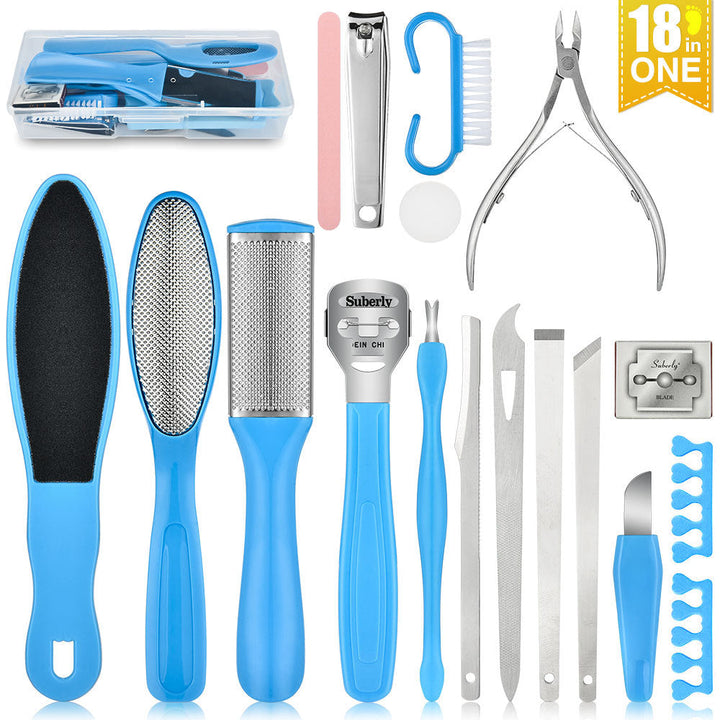Manicure Pedicure Kit 18pc – Callus Remover & Nail File Set
