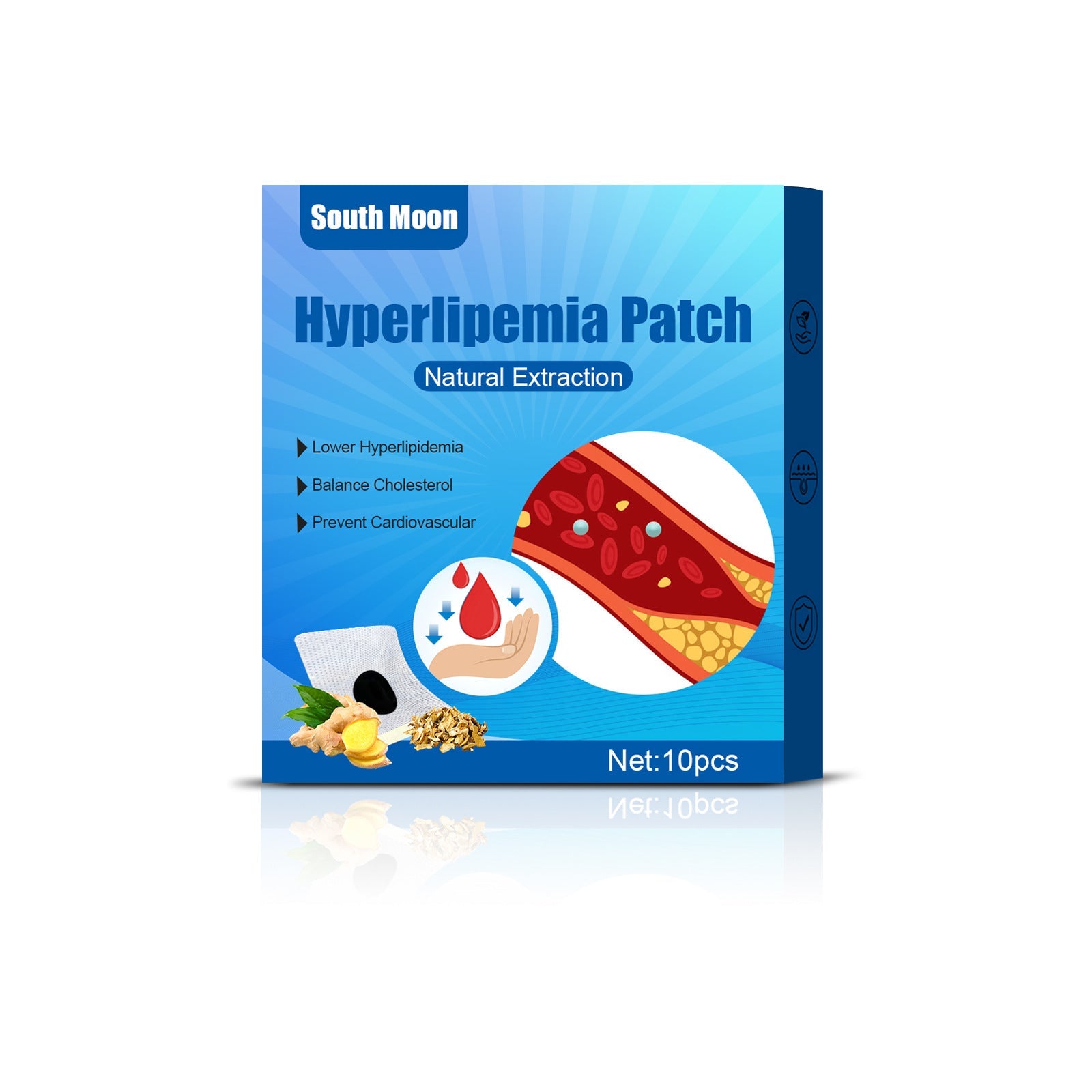 South Moon Hyperlipemia Patch box front packaging against white background