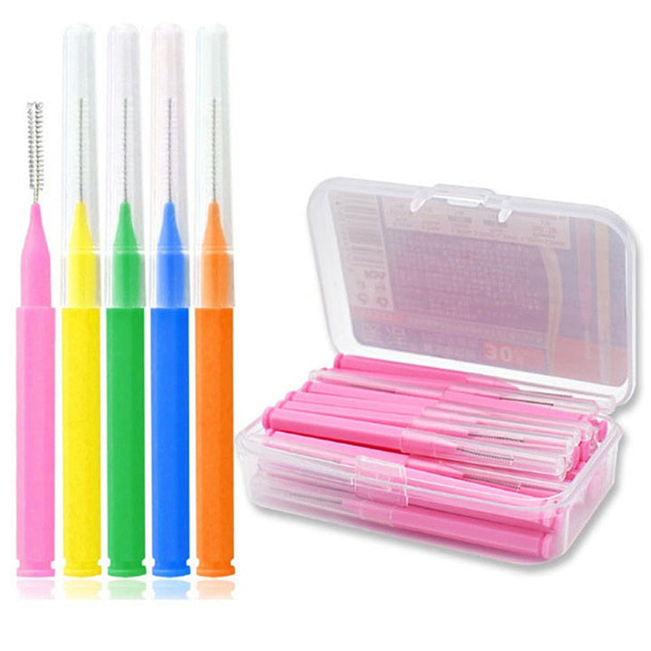 30Pcs/set I Shaped Interdental Brush Denta Floss Interdental