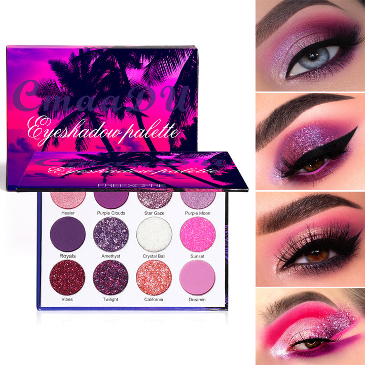 12-Color Eyeshadow Palette With Matte & Glitter Shades