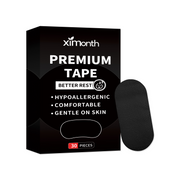 Black box packaging with white text 'PREMIUM TAPE BETTER REST' and single black patch displayed