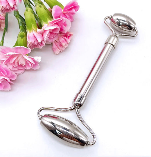 Stainless Steel Face Massage Roller — V‑Shaped Lift & Firm