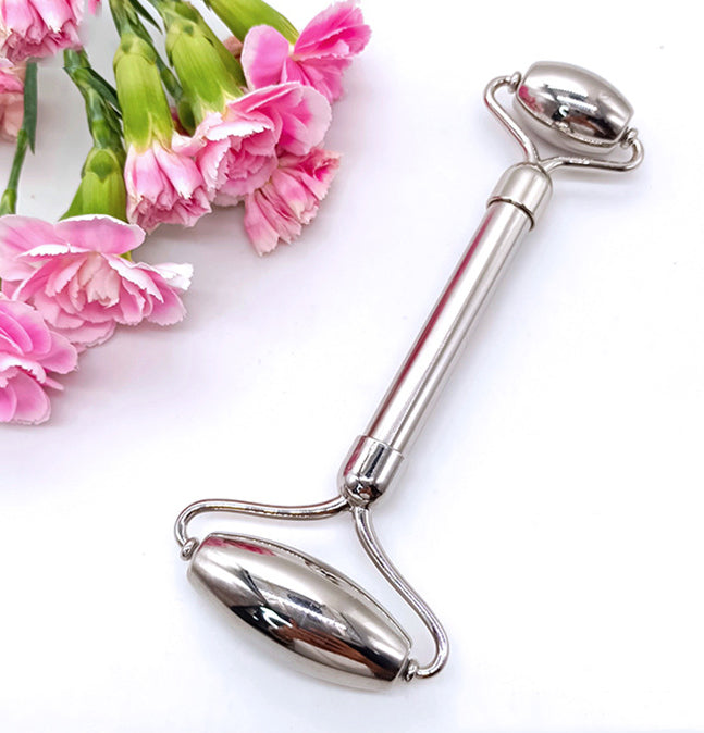 Stainless Steel Face Massage Roller — V‑Shaped Lift & Firm