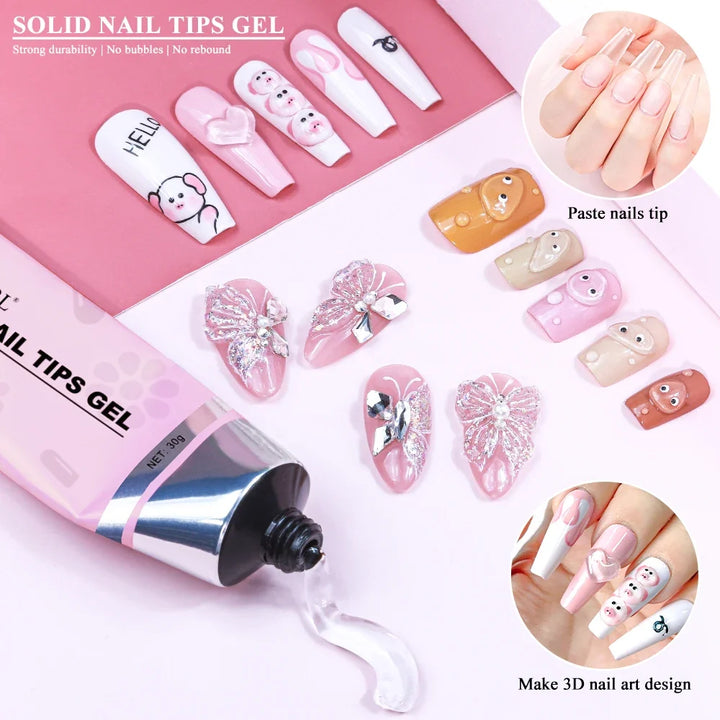 Nail Tip Glue Gel for Strong, Bubble-Free Extensions