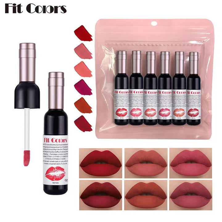 Matte Lipstick Set: Six Velvet Red, Wine & Berry Shades