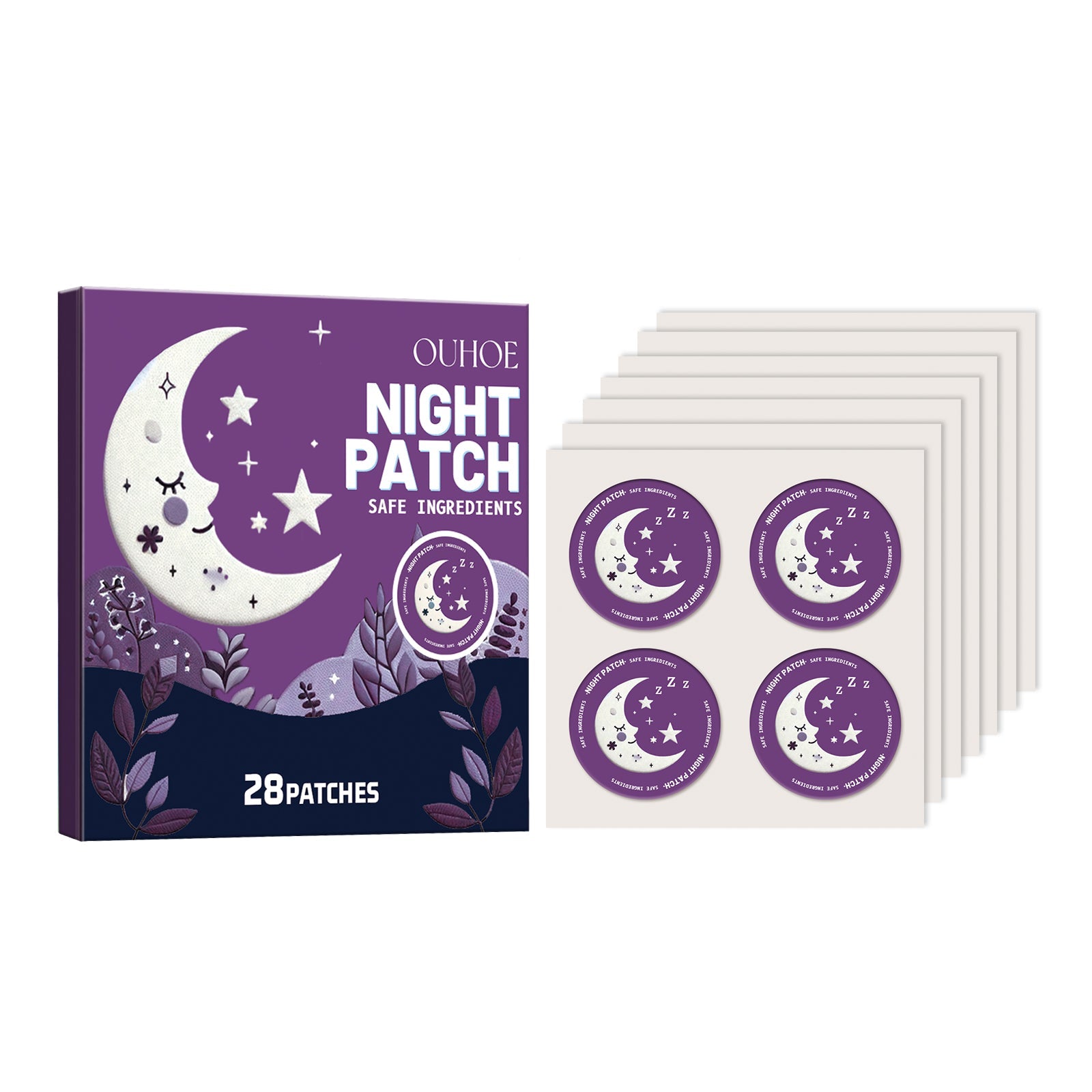 Repeat of packaged product with box and patch sheets