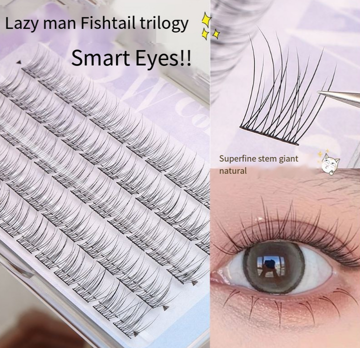 False Eyelashes Fishtail Clusters for Natural Wispy Lift