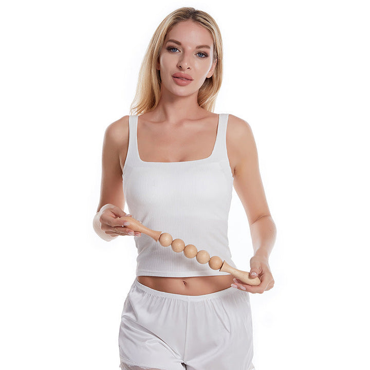 Lymphatic Massage Roller — Beech Wood Tool for Cellulite