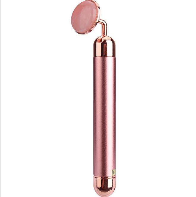 Electric Rose Quartz Facial Roller — Lift, Firm & Depuff