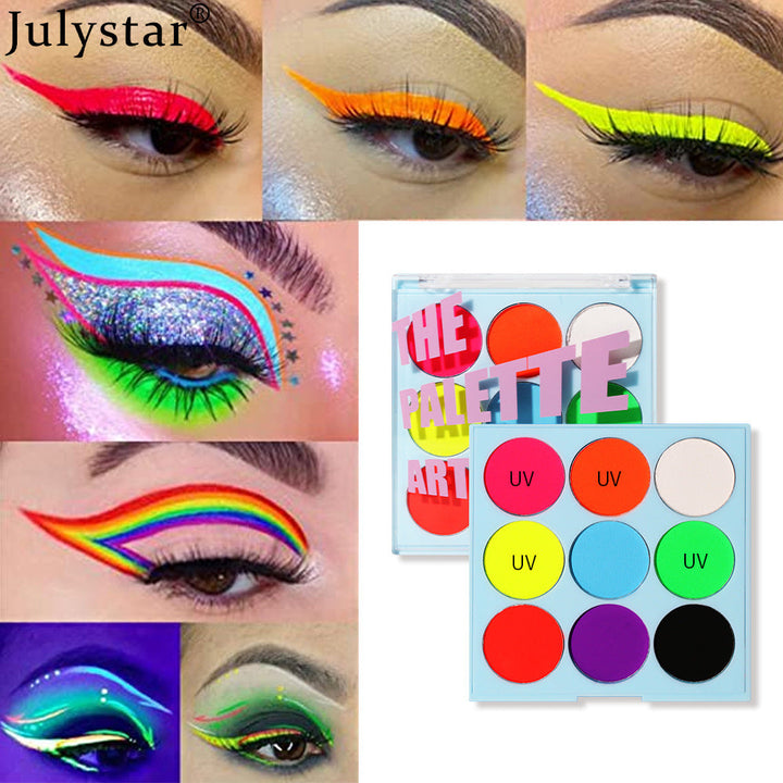 Fluorescent Eyeshadow Palette for Bold Neon Looks