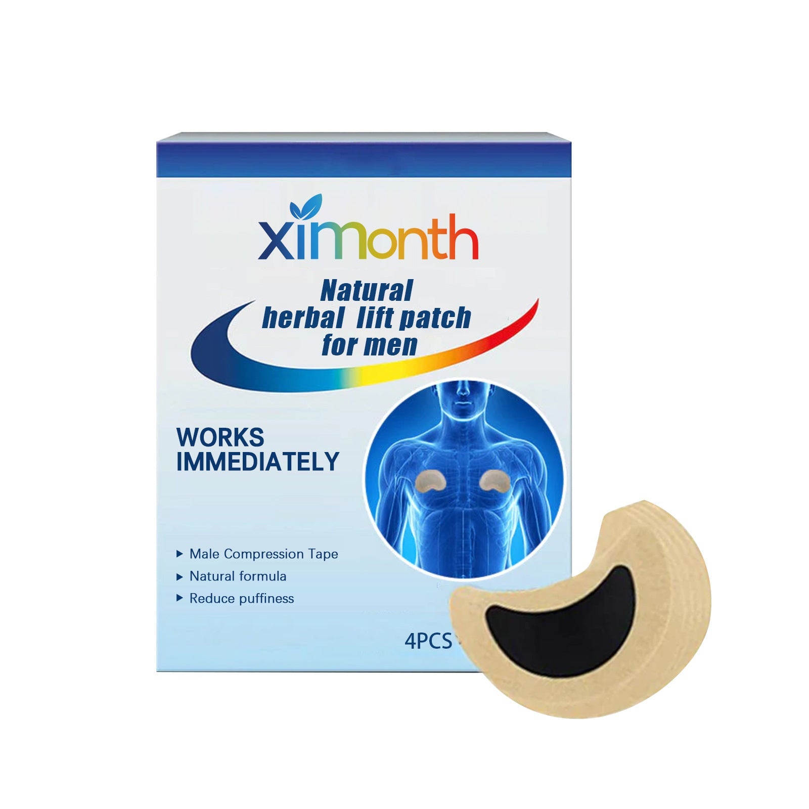 Xinmonth natural herbal lift patch packaging with single patch product display