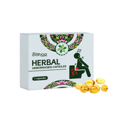 Eelhoe Herbal Hemorrhoids Capsules box with 7 golden gel capsules displayed on white background