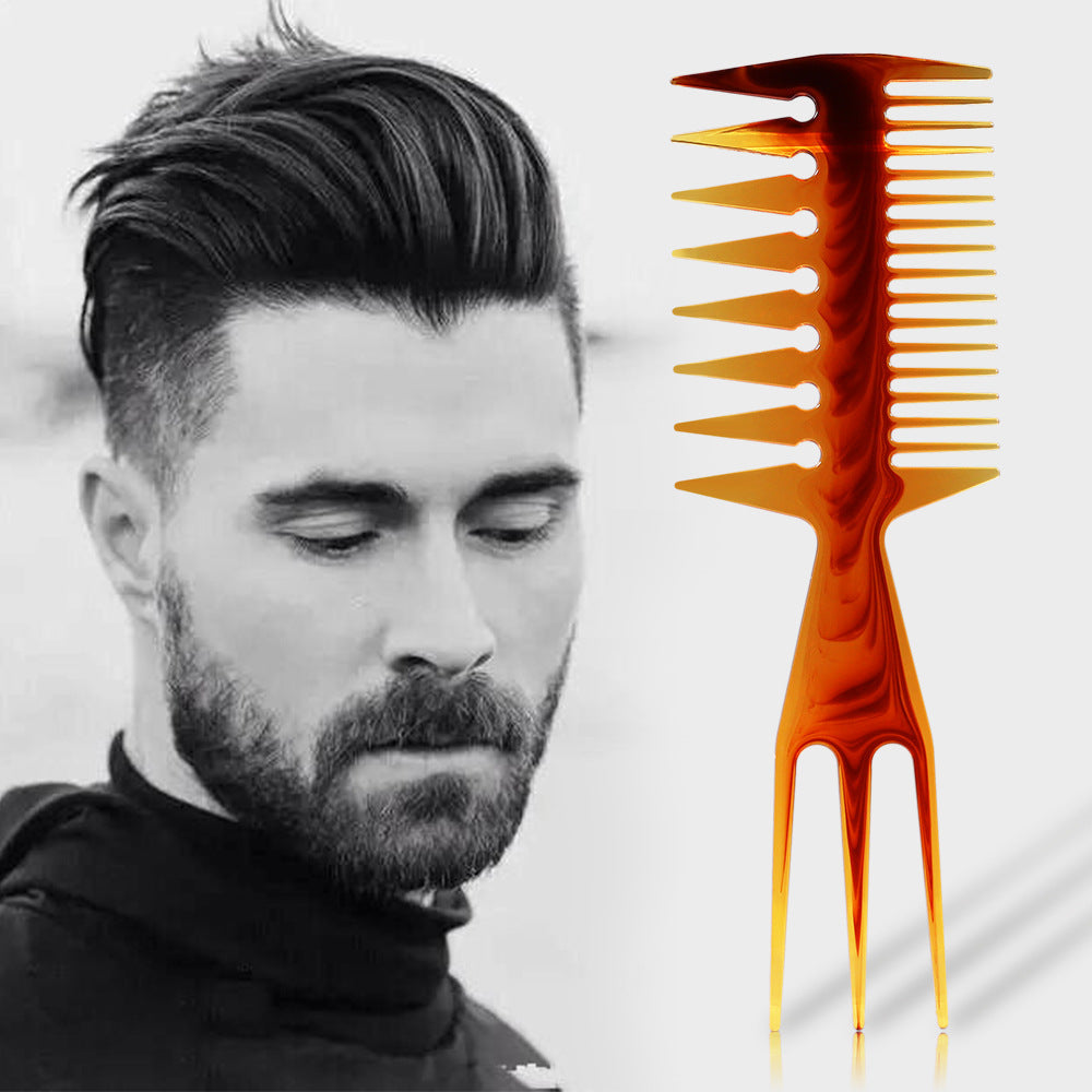 Dual-Sided Styling Comb – Rounded Teeth for Slicked-Back Hair