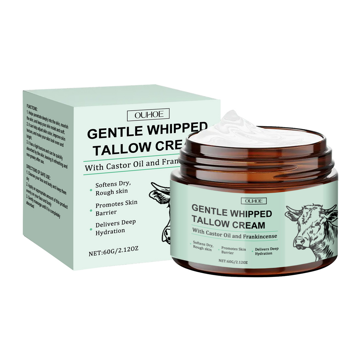 Tallow Face Moisturizer for Dry Skin Barrier Repair
