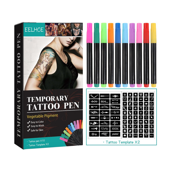 Temporary Tattoo Pens for Colorful Washable Body Art