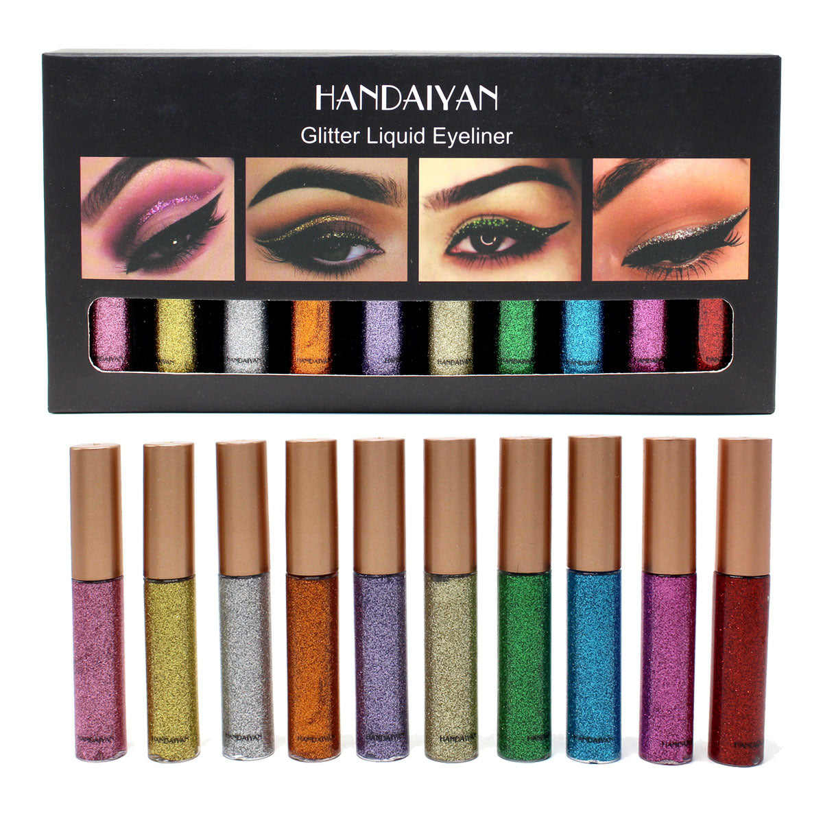 Glitter Liquid Eyeliner Set: 10 Vibrant Eye Shades