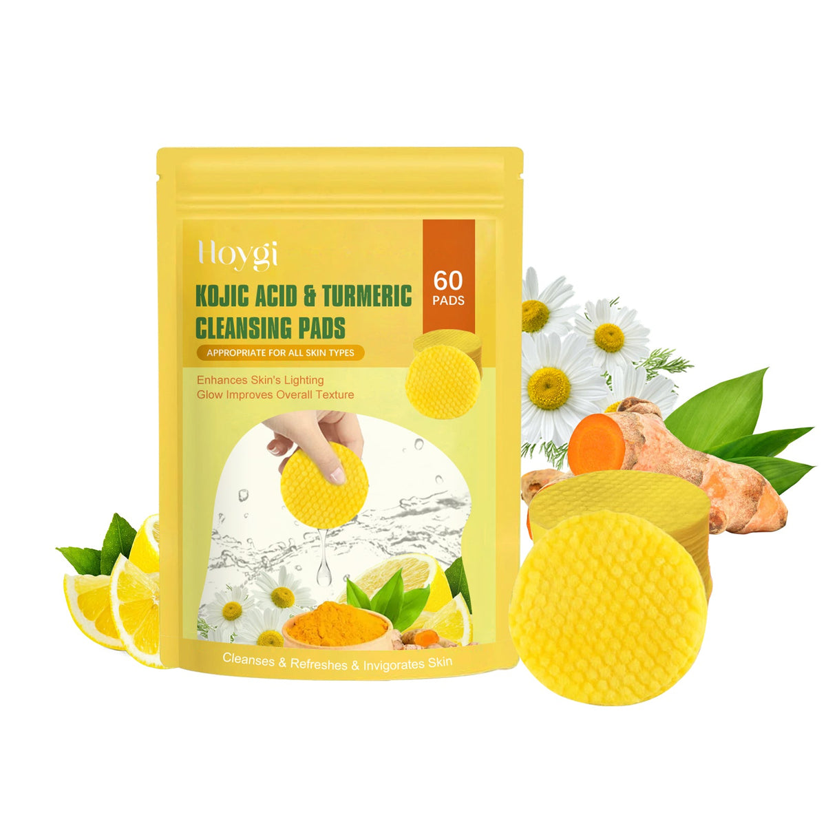 Kojic Acid & Turmeric Cleansing Pads – Brightening