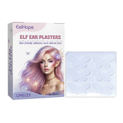 EelHope Elf Ear Plasters packaging with 12-piece transparent tray display showing butterfly-shaped adhesive stickers