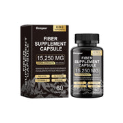 Googeer Fiber Supplement Capsule bottle and box displayed side-by-side showcasing 15,250 MG extra strength formula with 8-in-1 supplement badge