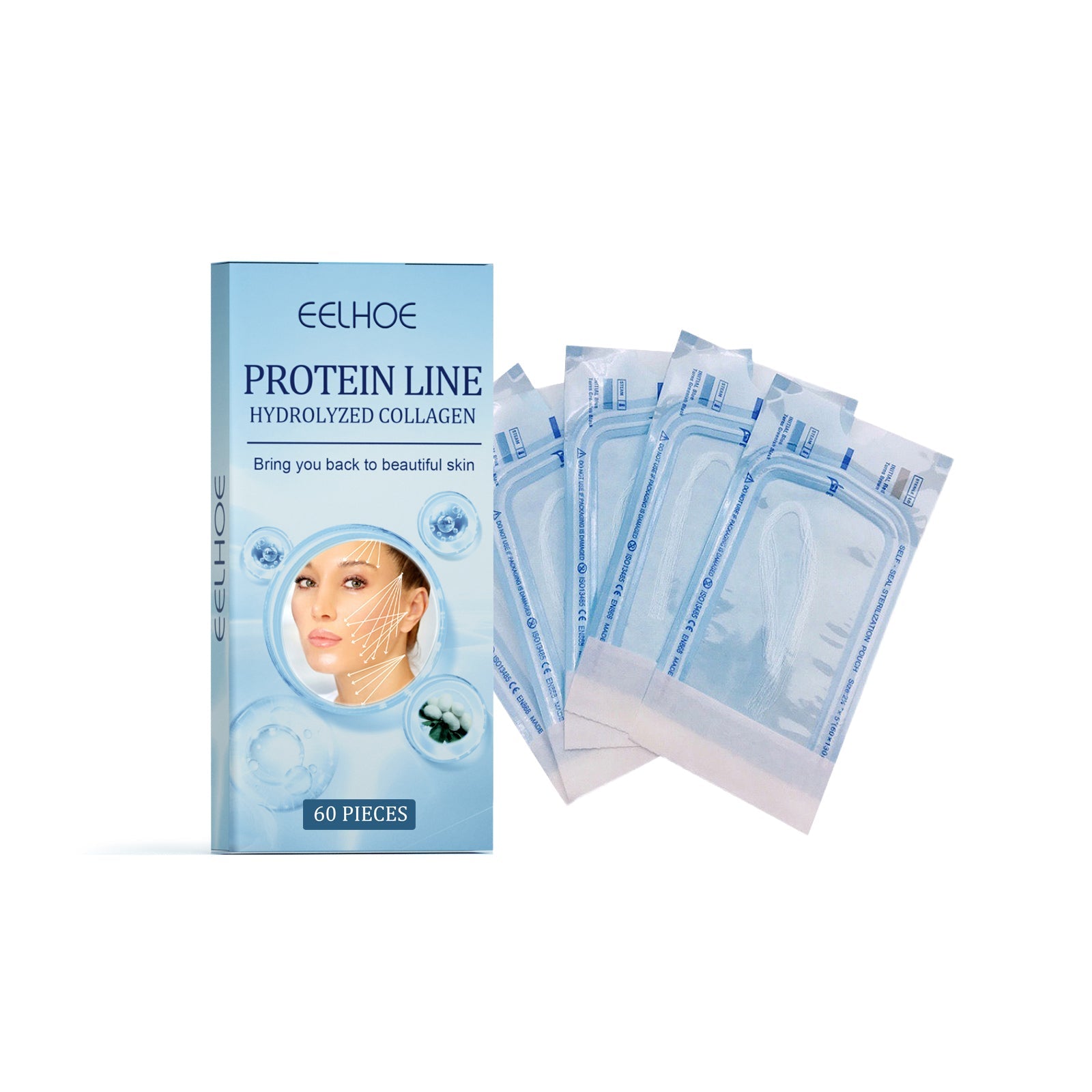 EELHOE Protein Ascending Line box with 60 hydrolyzed collagen patches displayed