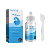 Jaysuing Waterproof Wig Glue complete product set with packaging, bottle, and applicator brush displayed against white background