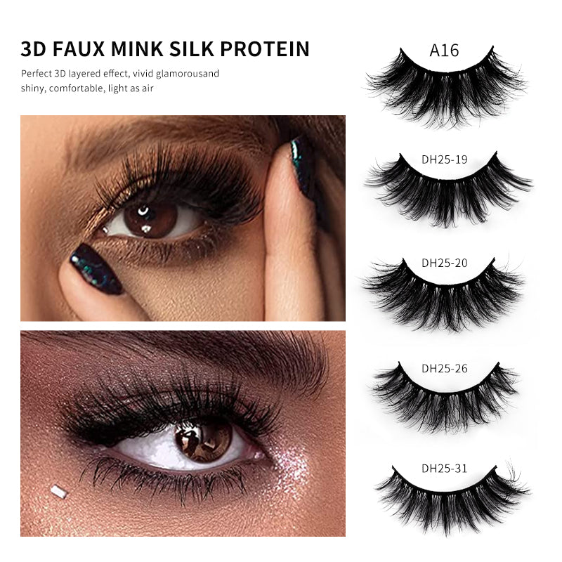 False Eyelashes, 3D Faux Mink Lightweight Volume