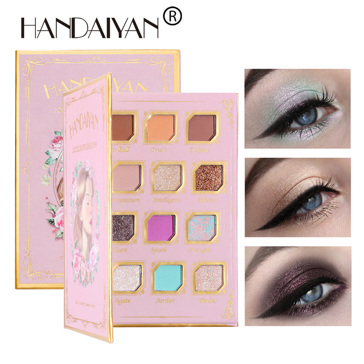 12-Color Eyeshadow Palette With Mirror, Matte & Shimmer