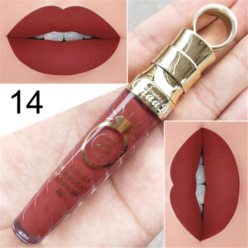 Waterproof Matte Lip Gloss - 20 Long-Lasting Shades