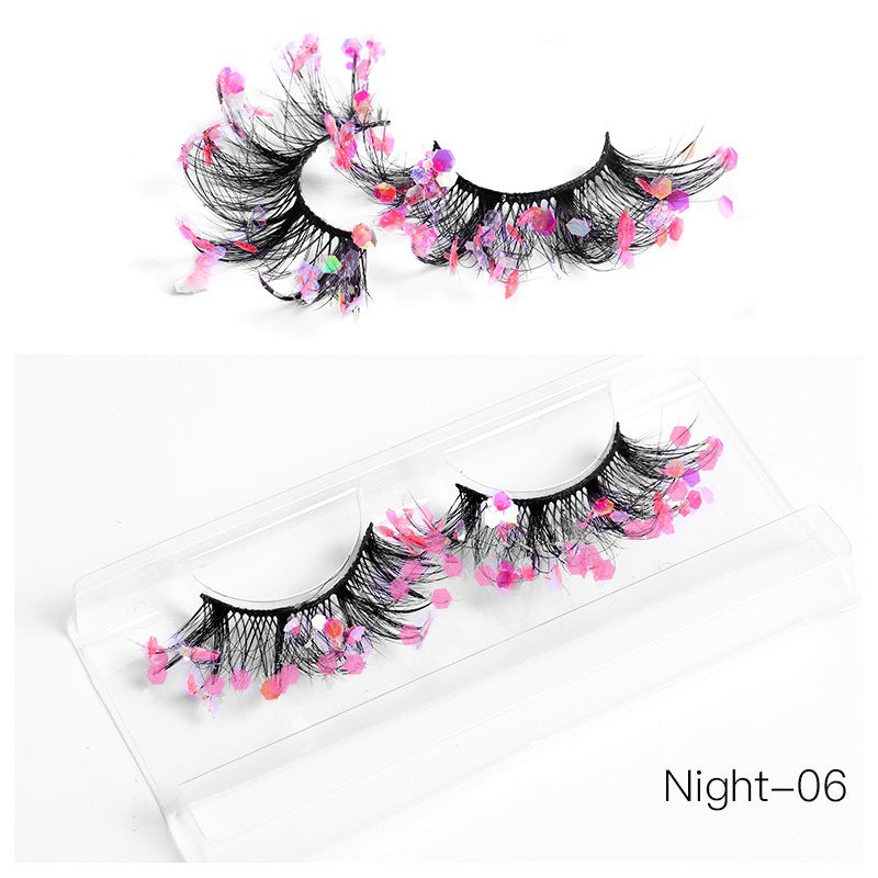 False Eyelashes: 8D Fluffy Colorful Festival Lashes