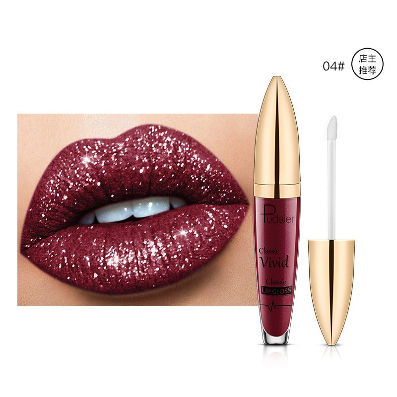 Lip Gloss — Diamond Glitter, Vivid High-Shine Color