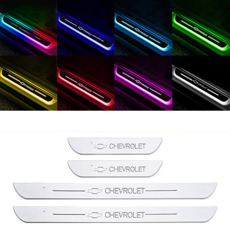 LED Door Sill Scuff Plates — Customizable RGB Neon Lighting