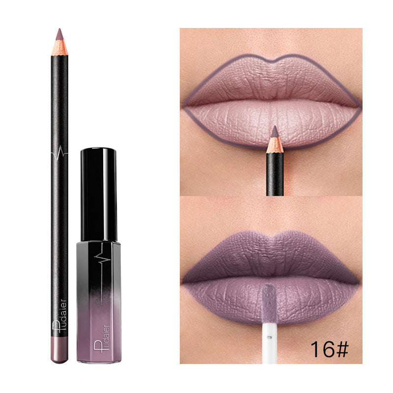 36-Color Matte Lip Gloss Set With Matching Lip Liner