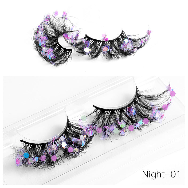 False Eyelashes: 8D Fluffy Colorful Festival Lashes