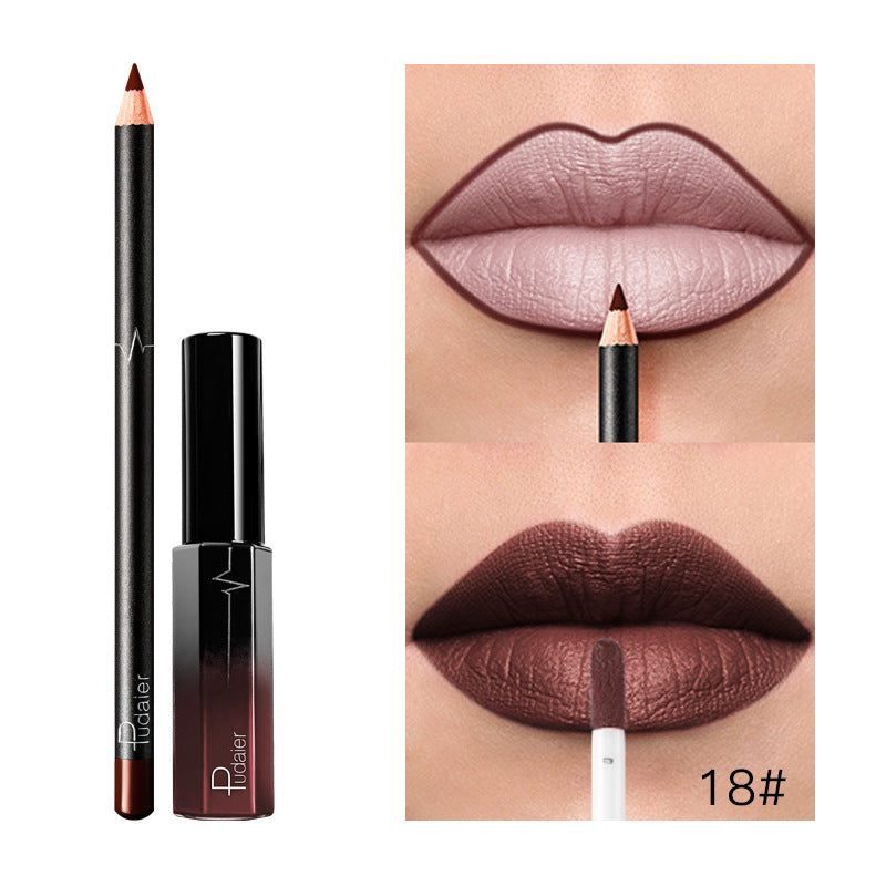 36-Color Matte Lip Gloss Set With Matching Lip Liner
