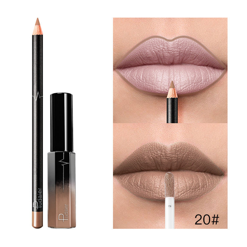 36-Color Matte Lip Gloss Set With Matching Lip Liner
