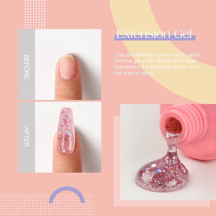 Poly Nail Extension Gel — Crystal-Infused, Quick-Building
