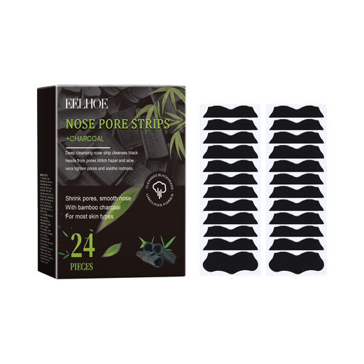 Bamboo Charcoal Nose Strips - Blackhead Removal, 24 Pack