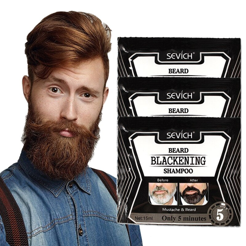 Men's Blackening Beard Shampoo — Darker Beard in 5 Minutes