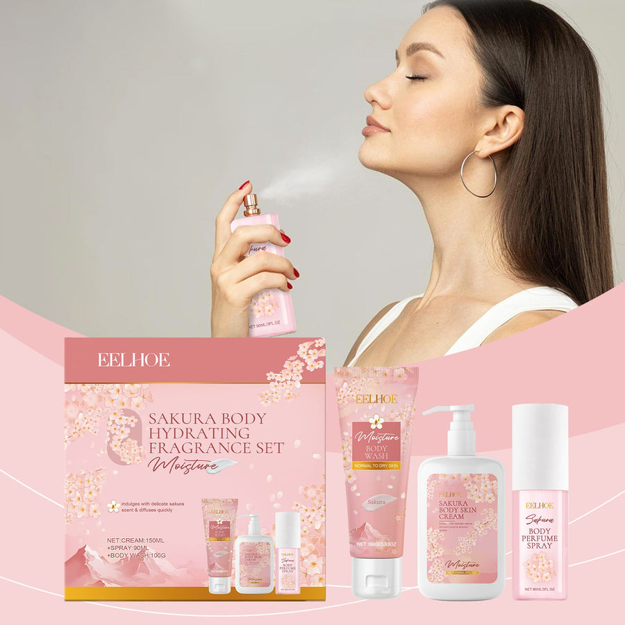 Cherry Blossom Body Care Set for Soft, Scented Skin
