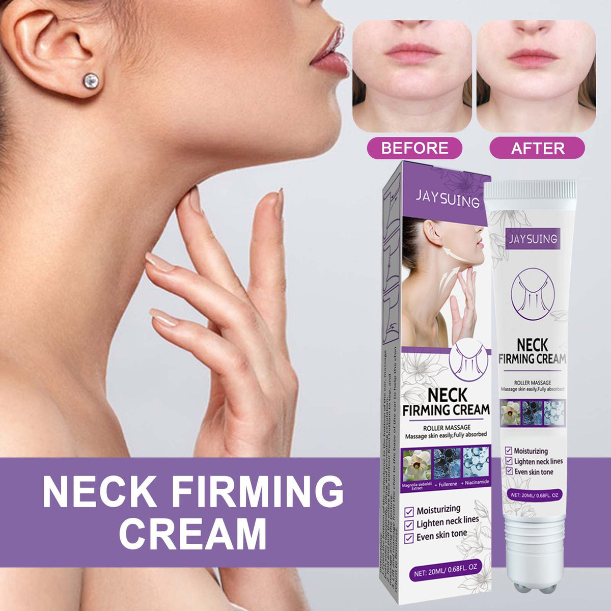 Roller Neck Cream for Smoother, Firmer-Looking Skin