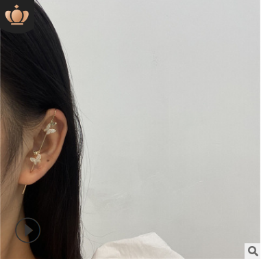Butterfly Ear Wrap Crawler Earrings — Sparkling Crystal