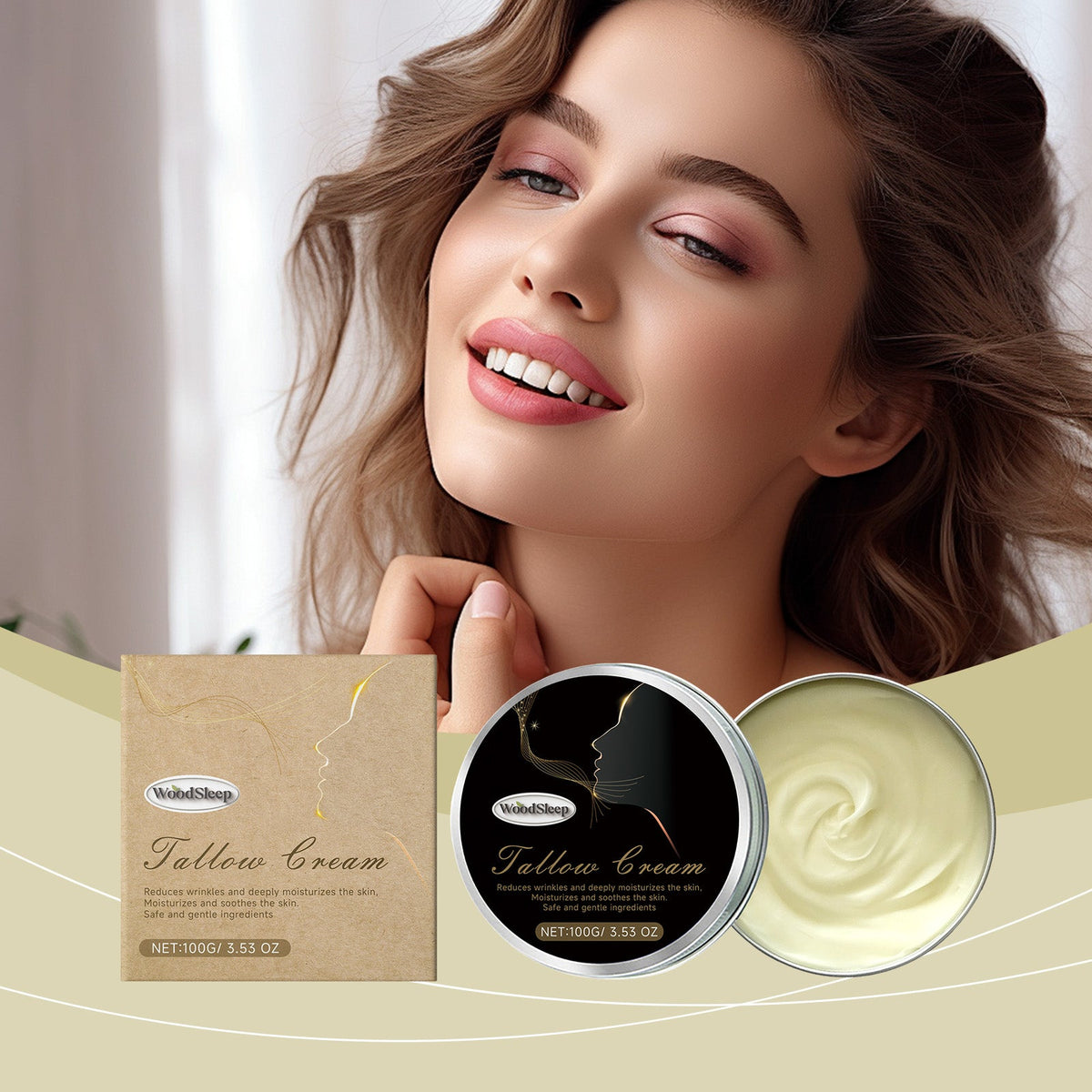 Grass Fed Tallow Face Cream for Fine Lines & Dryness