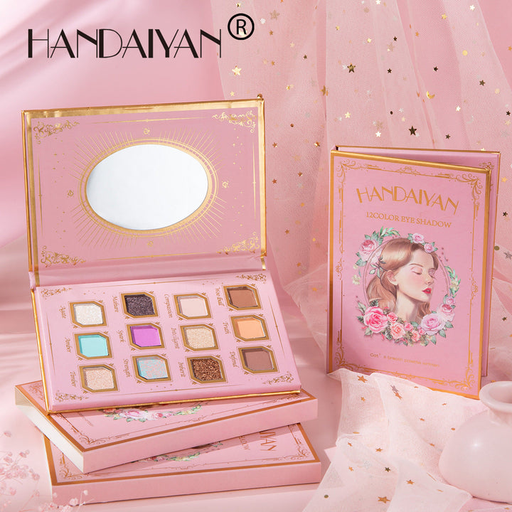 12-Color Eyeshadow Palette With Mirror, Matte & Shimmer