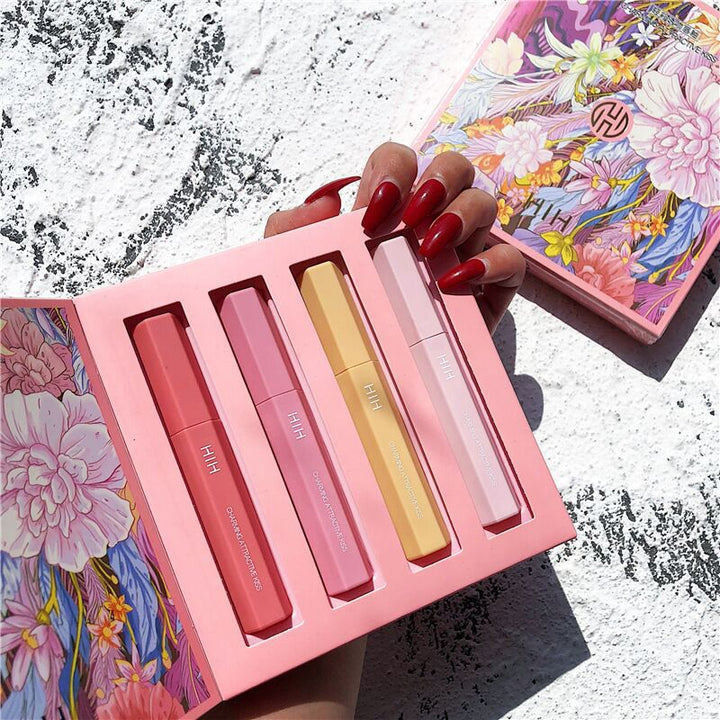 Lip Gloss Set: Four Moisturizing Vivid Color Shades