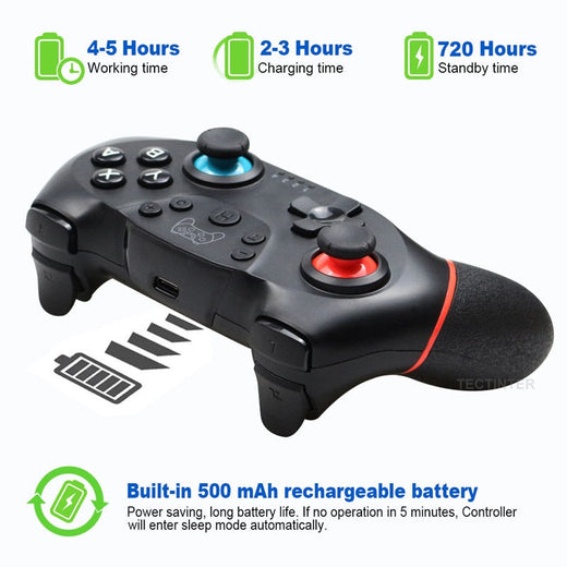 Wireless Switch Gamepad — 5h Battery, Dual Motor Vibration