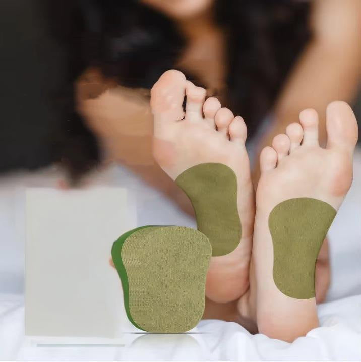 Application diagram showing patch placement on knee, shoulder, neck, and foot with labels