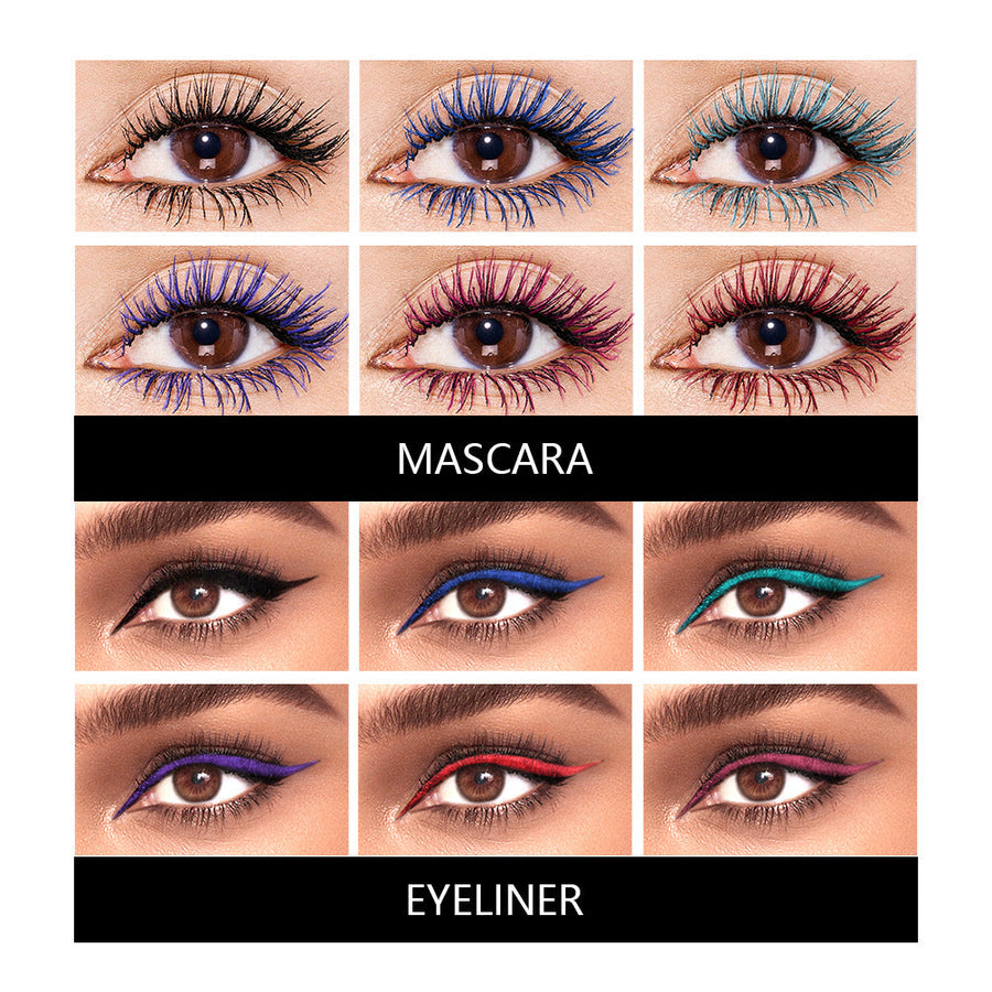 Colorful Mascara & Eyeliner Set for Defined Eye Looks