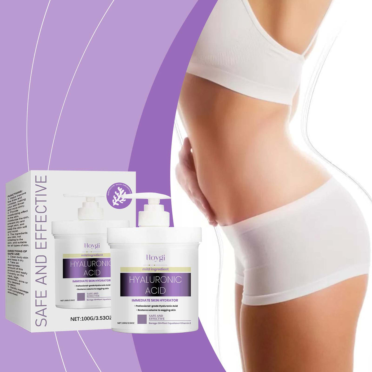 Hyaluronic Acid Body Cream for Sagging Skin Firmness